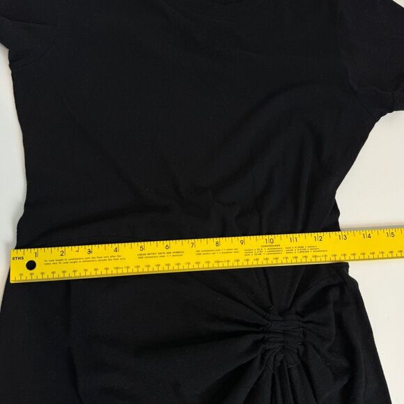 Rails Tori Black Ruched Tie Midi Cotton Dress Short Sleeve M - Picture 9 of 11